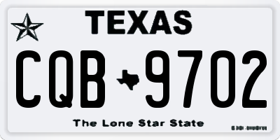 TX license plate CQB9702