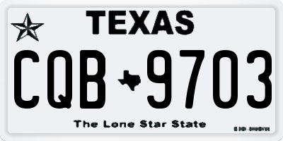 TX license plate CQB9703