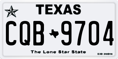 TX license plate CQB9704