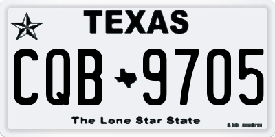 TX license plate CQB9705