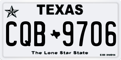 TX license plate CQB9706