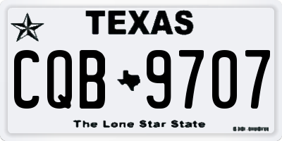TX license plate CQB9707