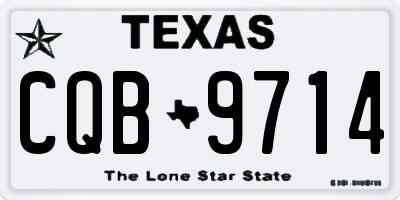 TX license plate CQB9714