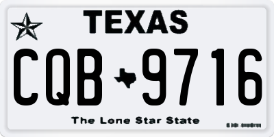 TX license plate CQB9716