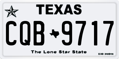 TX license plate CQB9717