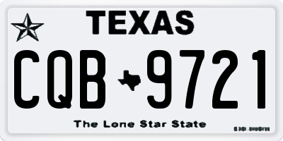 TX license plate CQB9721
