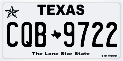 TX license plate CQB9722