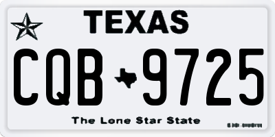 TX license plate CQB9725