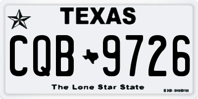 TX license plate CQB9726