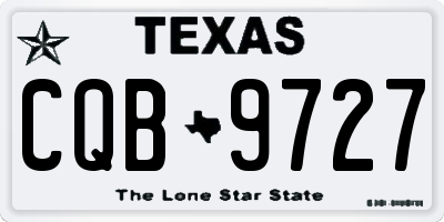 TX license plate CQB9727