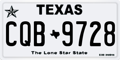 TX license plate CQB9728