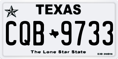 TX license plate CQB9733