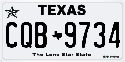 TX license plate CQB9734