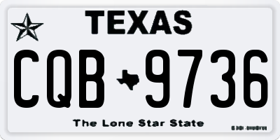 TX license plate CQB9736