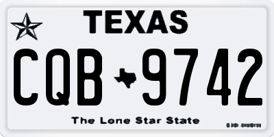 TX license plate CQB9742