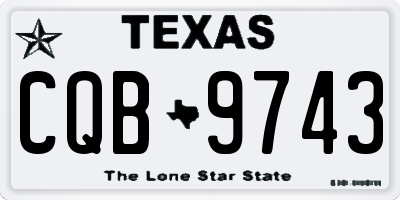 TX license plate CQB9743