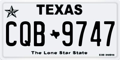 TX license plate CQB9747