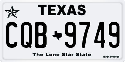 TX license plate CQB9749