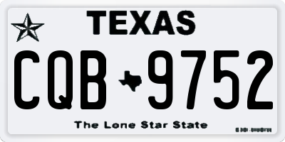 TX license plate CQB9752
