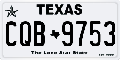 TX license plate CQB9753