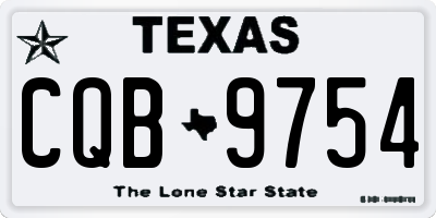 TX license plate CQB9754