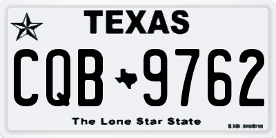 TX license plate CQB9762