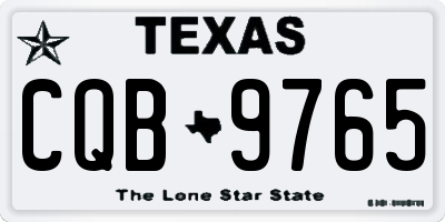 TX license plate CQB9765