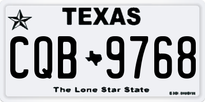 TX license plate CQB9768