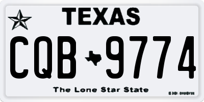 TX license plate CQB9774