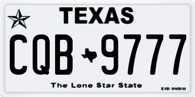 TX license plate CQB9777