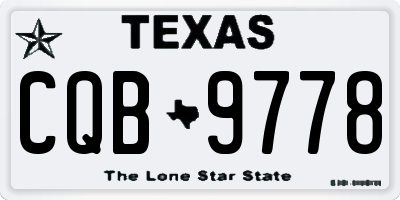 TX license plate CQB9778