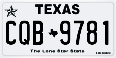 TX license plate CQB9781