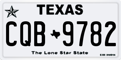 TX license plate CQB9782