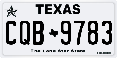 TX license plate CQB9783