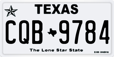 TX license plate CQB9784