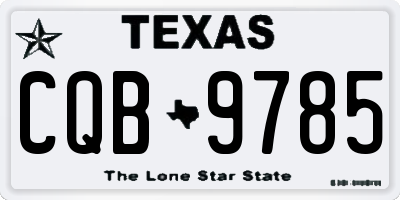 TX license plate CQB9785