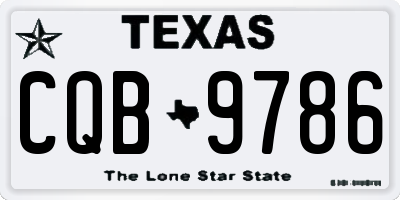 TX license plate CQB9786
