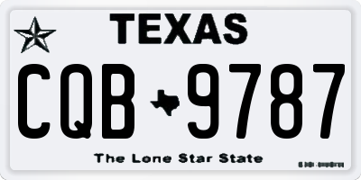 TX license plate CQB9787