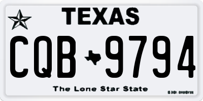 TX license plate CQB9794
