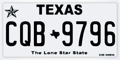 TX license plate CQB9796