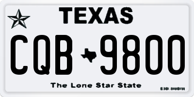 TX license plate CQB9800