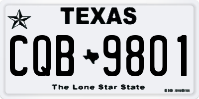 TX license plate CQB9801