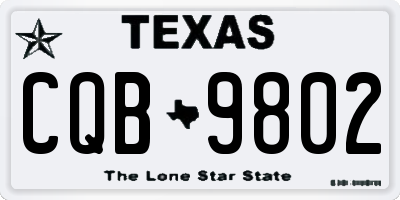 TX license plate CQB9802