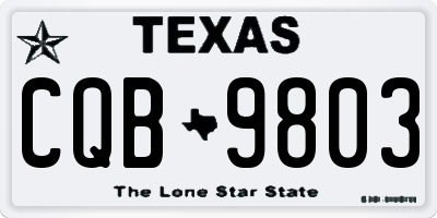 TX license plate CQB9803