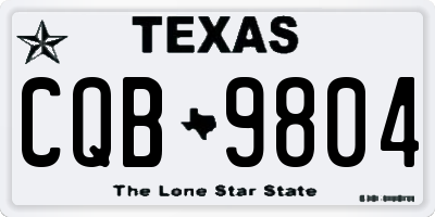 TX license plate CQB9804