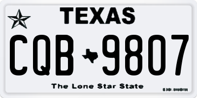 TX license plate CQB9807
