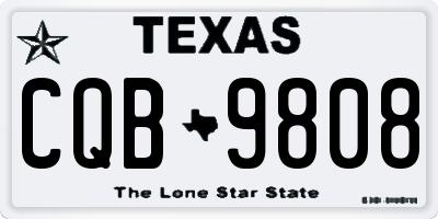 TX license plate CQB9808