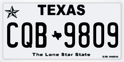 TX license plate CQB9809