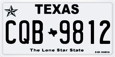 TX license plate CQB9812