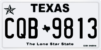 TX license plate CQB9813